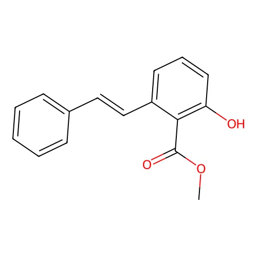 2-Hydroxy-6-styryl-benzoic acid methyl ester structure