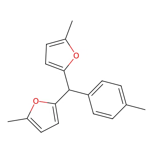 2-Methyl-5-[(5-methylfuran-2-yl)-(4-methylphenyl)methyl]furan structure