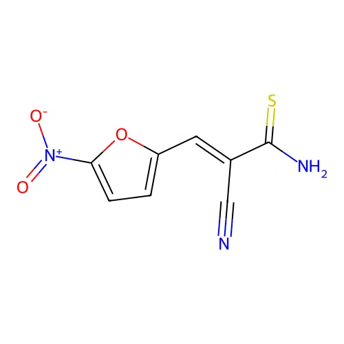 2-Cyano-3-{5-nitro-2-furyl}-2-propenethioamide structure