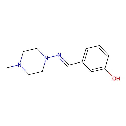 3-{(E)-[(4-methylpiperazin-1-yl)imino]methyl}phenol structure