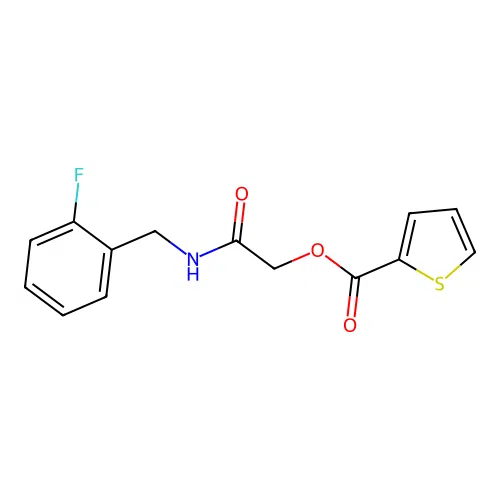 [2-[(2-Fluorophenyl)methylamino]-2-oxoethyl] thiophene-2-carboxylate structure