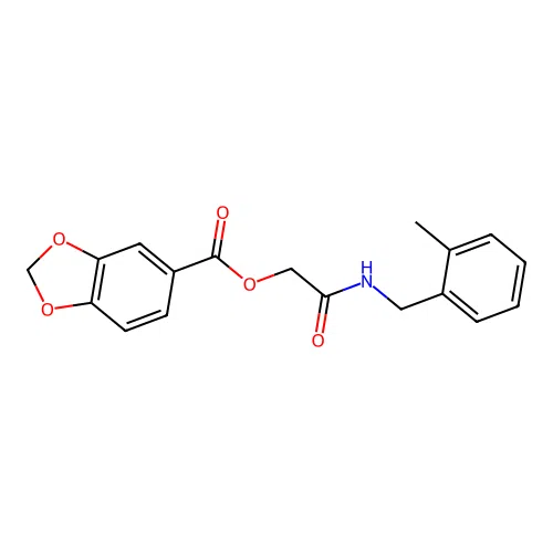 [2-[(2-Methylphenyl)methylamino]-2-oxoethyl] 1,3-benzodioxole-5-carboxylate structure