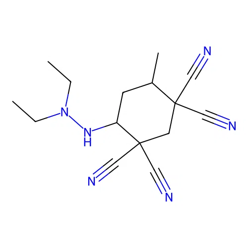 4-(2,2-Diethylhydrazinyl)-6-methylcyclohexane-1,1,3,3-tetracarbonitrile structure