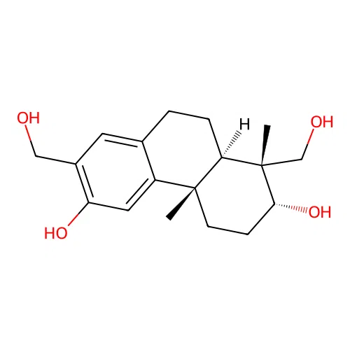 13-(Hydroxymethyl)podocarpa-8(14),9(11),12-triene-3,12,15-triol structure