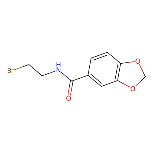 N-(2-bromoethyl)-1,3-benzodioxole-5-carboxamide structure