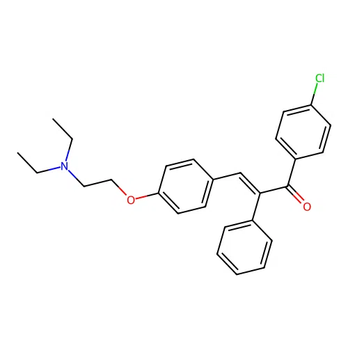 4-Chloro-4'-(2-(diethylamino)ethoxy)-alpha-phenylchalcone structure