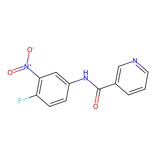 N-(4-fluoro-3-nitrophenyl)pyridine-3-carboxamide structure