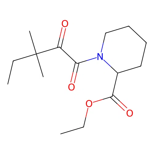 Ethyl 1-(3,3-dimethyl-2-oxo-pentanoyl)piperidine-2-carboxylate structure