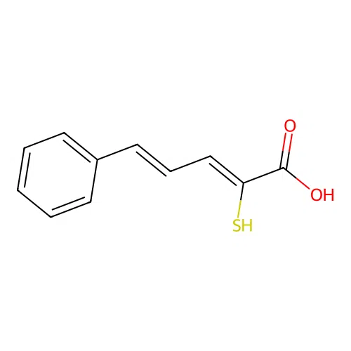 (2Z,4E)-5-phenyl-2-sulfanylpenta-2,4-dienoic acid structure