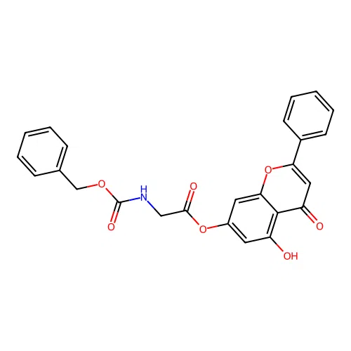 (5-Hydroxy-4-oxo-2-phenyl-chromen-7-yl) 2-(benzyloxycarbonylamino)acetate structure