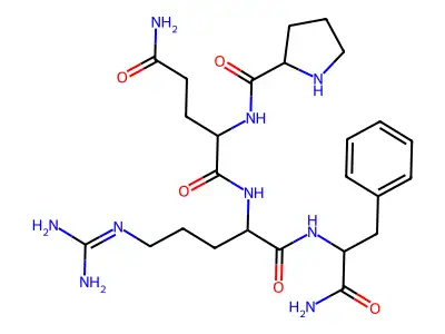 H-Pro-Gln-Arg-Phe-NH2 structure