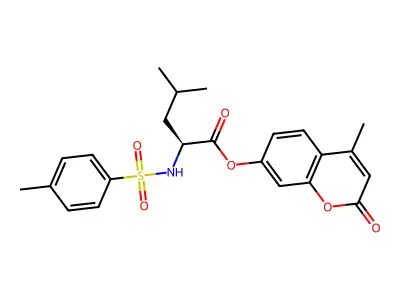 4-methyl-2-oxo-2H-chromen-7-yl tosyl-L-leucinate structure
