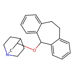 Quinuclidine, 3-((10,11-dihydro-5H-dibenzo(a,d)cyclohepten-5-yl)oxy)- structure