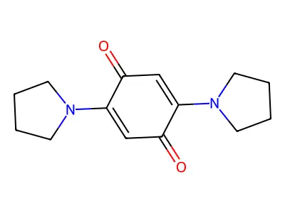 2,5-Bis(pyrrolidin-1-yl)cyclohexa-2,5-diene-1,4-dione structure