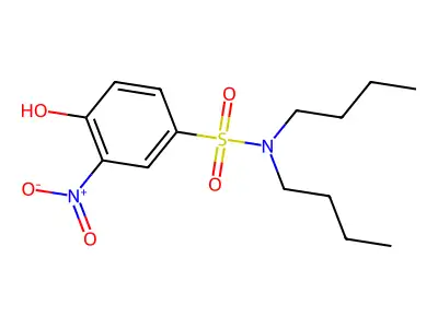 N,N-dibutyl-4-hydroxy-3-nitrobenzenesulfonamide structure