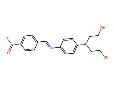 4-(Bis(2-hydroxyethyl)amino)-N-(4-nitrobenzylidene)aniline structure