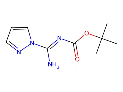 tert-butyl [(1E)-amino(1H-pyrazol-1-yl)methylene]carbamate structure