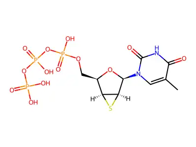 1-(2',3'-Epithio-2',3'-dideoxy-beta-D-lyxofuranosyl)thymine 5'-triphosphate structure