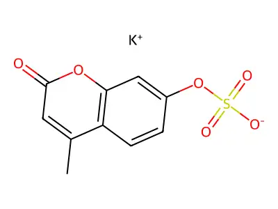 2H-1-Benzopyran-2-one, 4-methyl-7-(sulfooxy)-, potassium salt (1:1) structure
