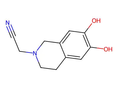 6,7-dihydroxy-N-cyanomethyl-1,2,3,4-tetrahydroisoquinoline structure