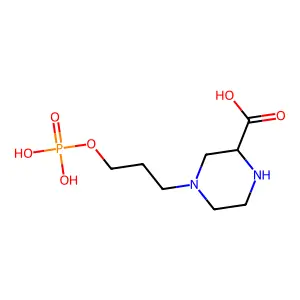 3-(2-Carboxypiperazine-4-yl)propyl-1-phosphate structure