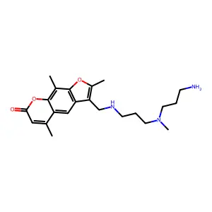 7H-Furo(3,2-g)(1)benzopyran-7-one, 3-(((3-((3-aminopropyl)methylamino)propyl)amino)methyl)-2,5,9-trimethyl- structure