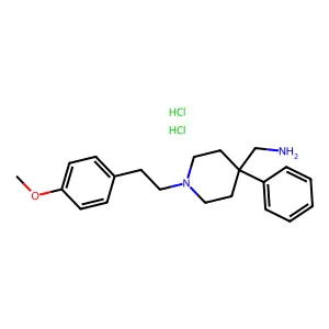 Piperidine, 4-aminomethyl-1-(p-methoxyphenethyl)-4-phenyl-, dihydrochloride structure