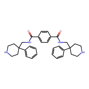 Terephthalamide, N,N'-bis(4-piperidylmethyl)-, hydrate structure