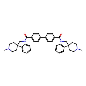 4,4'-Biphenyldicarboxamide, N,N'-bis(1-methyl-4-phenyl-4-piperidylmethyl)- structure