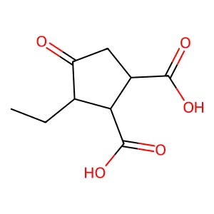3-Ethyl-4-oxocyclopentane-1,2-dicarboxylic acid structure