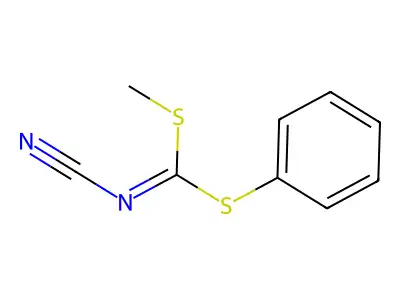 [Methylsulfanyl(phenylsulfanyl)methylidene]cyanamide structure