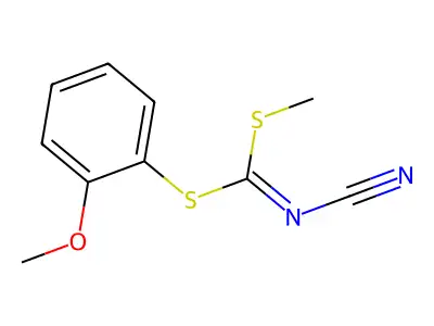 (2-Methoxyphenyl) methyl cyanocarbonimidodithioate structure