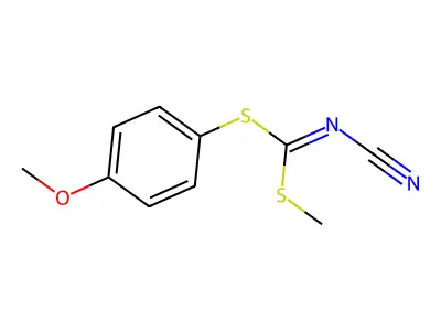 (4-Methoxyphenyl) methyl cyanocarbonimidodithioate structure