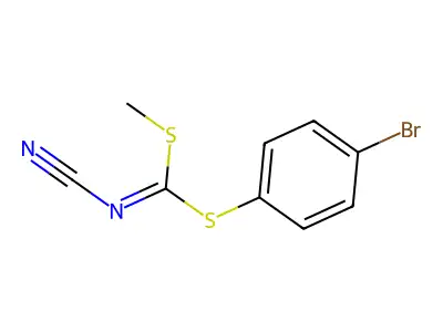 [(4-Bromophenyl)sulfanyl-methylsulfanylmethylidene]cyanamide structure