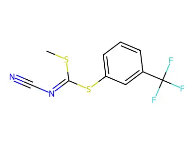 [Methylsulfanyl-[3-(trifluoromethyl)phenyl]sulfanylmethylidene]cyanamide structure