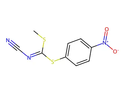 Methyl (4-nitrophenyl) cyanocarbonimidodithioate structure