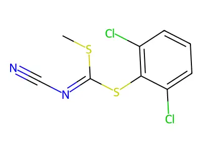 [(2,6-Dichlorophenyl)sulfanyl-methylsulfanylmethylidene]cyanamide structure
