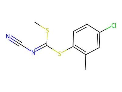 [(4-Chloro-2-methylphenyl)sulfanyl-methylsulfanylmethylidene]cyanamide structure