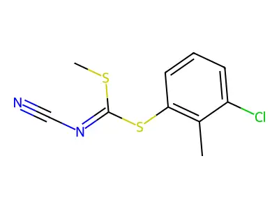 [(3-Chloro-2-methylphenyl)sulfanyl-methylsulfanylmethylidene]cyanamide structure