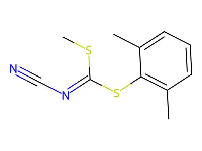 Carbonimidodithioic acid, cyano-, 2,6-dimethylphenyl methyl ester structure