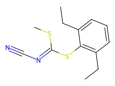 [(2,6-Diethylphenyl)sulfanyl-methylsulfanylmethylidene]cyanamide structure