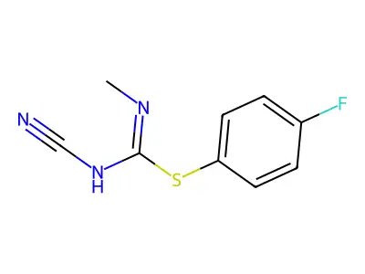 (4-fluorophenyl) N-cyano-N'-methylcarbamimidothioate structure