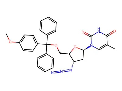 Thymidine, 3'-azido-3'-deoxy-5'-O-[(4-methoxyphenyl)diphenylmethyl]- structure