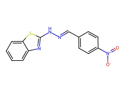 4-Nitrobenzaldehyde 1,3-benzothiazol-2-ylhydrazone structure