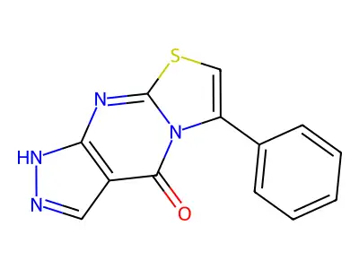 Pyrazolo(3,4-d)thiazolo(3,2-a)pyrimidin-4(1H)-one, 6-phenyl- structure