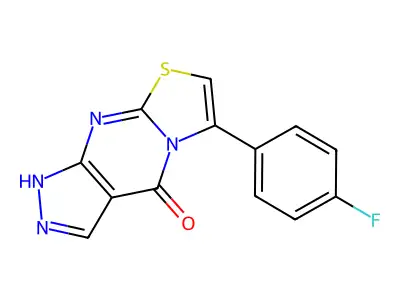 Pyrazolo(3,4-d)thiazolo(3,2-a)pyrimidin-4(1H)-one, 6-(4-fluorophenyl)- structure