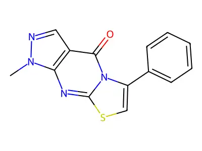 Pyrazolo(3,4-d)thiazolo(3,2-a)pyrimidin-4(1H)-one, 1-methyl-6-phenyl- structure