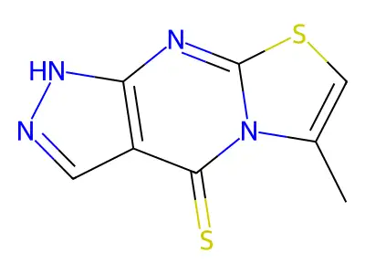 Pyrazolo(3,4-d)thiazolo(3,2-a)pyrimidine-4(1H)-thione, 6-methyl- structure