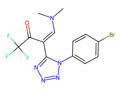 3-[1-(4-bromophenyl)-1H-1,2,3,4-tetraazol-5-yl]-4-(dimethylamino)-1,1,1-trifluorobut-3-en-2-one structure