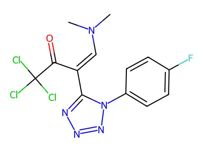 1,1,1-trichloro-4-(dimethylamino)-3-[1-(4-fluorophenyl)-1H-1,2,3,4-tetraazol-5-yl]but-3-en-2-one structure